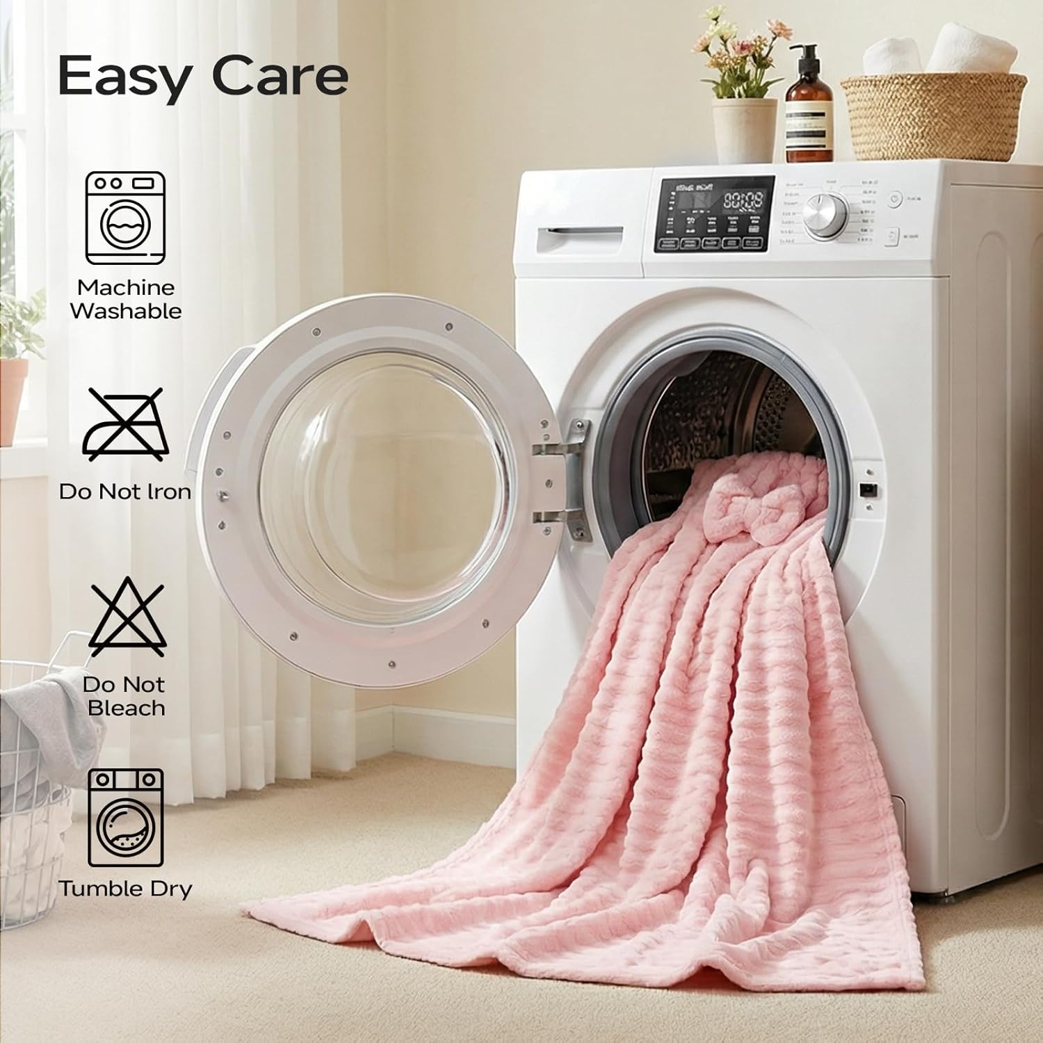 REDKISS Pink Towel Wrap for Women, XL Spa Shower Wrap with Hair Towel, Super Absorbent Bath Towels Robe for Body, Adjustable Microfiber Plush Bathrobe for Girls, Warmth Velcro Plus Size Wraps Towels - Image 9