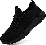 Courir Chaussures de marche pour hommes Casual Courir Slip sur les chaussures Hommes Non Slip Athletic Lightweight Breathable Black Sneakers pour hommes