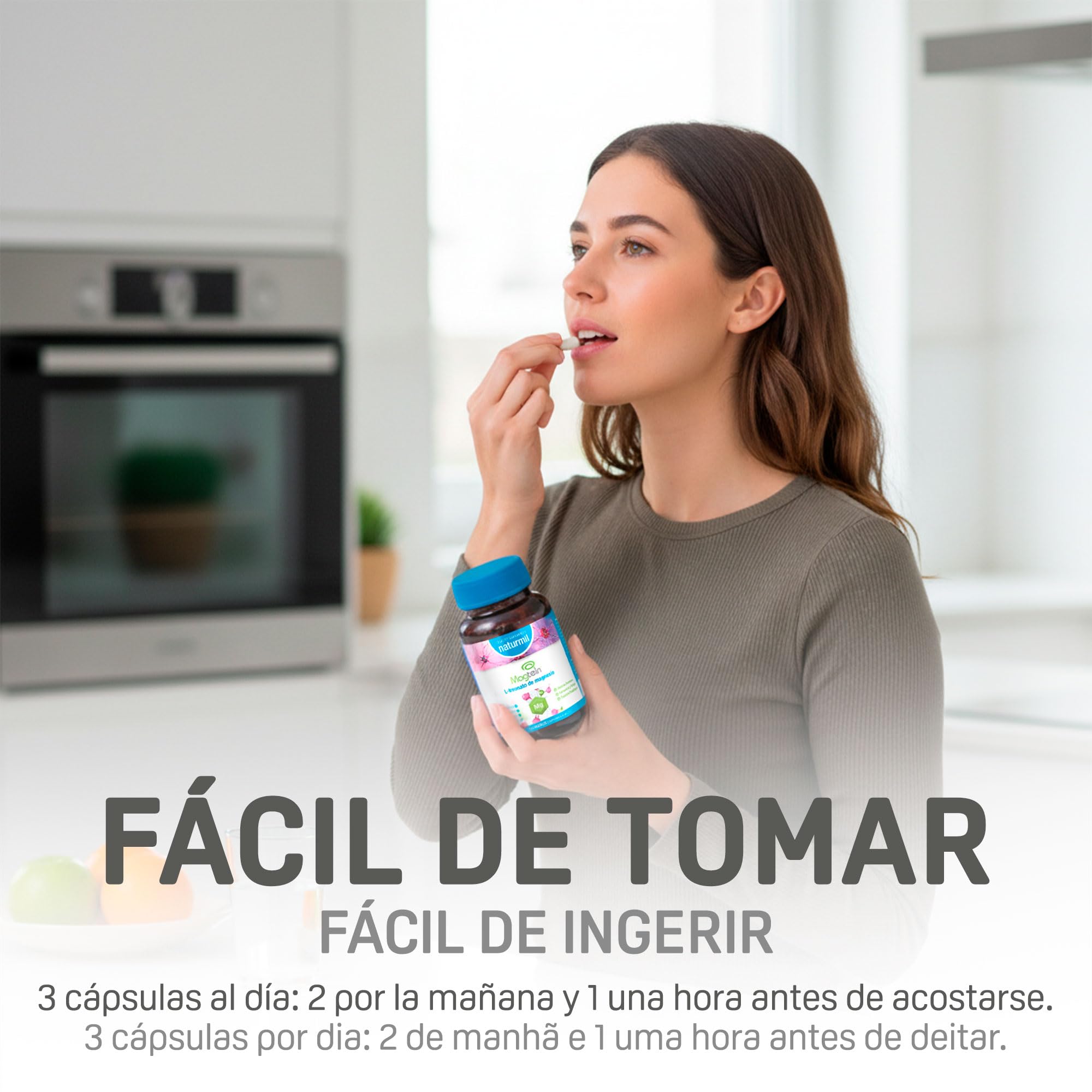 Magtein L-Treonato de Magnesio - Magnesio de Alta Absorción para Sistema Nervioso y Función Psicológica - Ayuda a Reducir Cansancio y Fatiga - 90 Cápsulas Vegetales - Dietmed