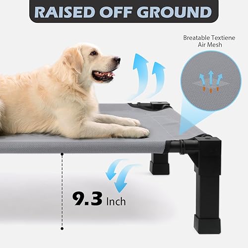 Miniatura 3 de Heeyoo Cama elevada para perros con dosel, cama para perro al aire libre con tienda de campaña extraíble, cuna elevada portátil para mascotas, cama