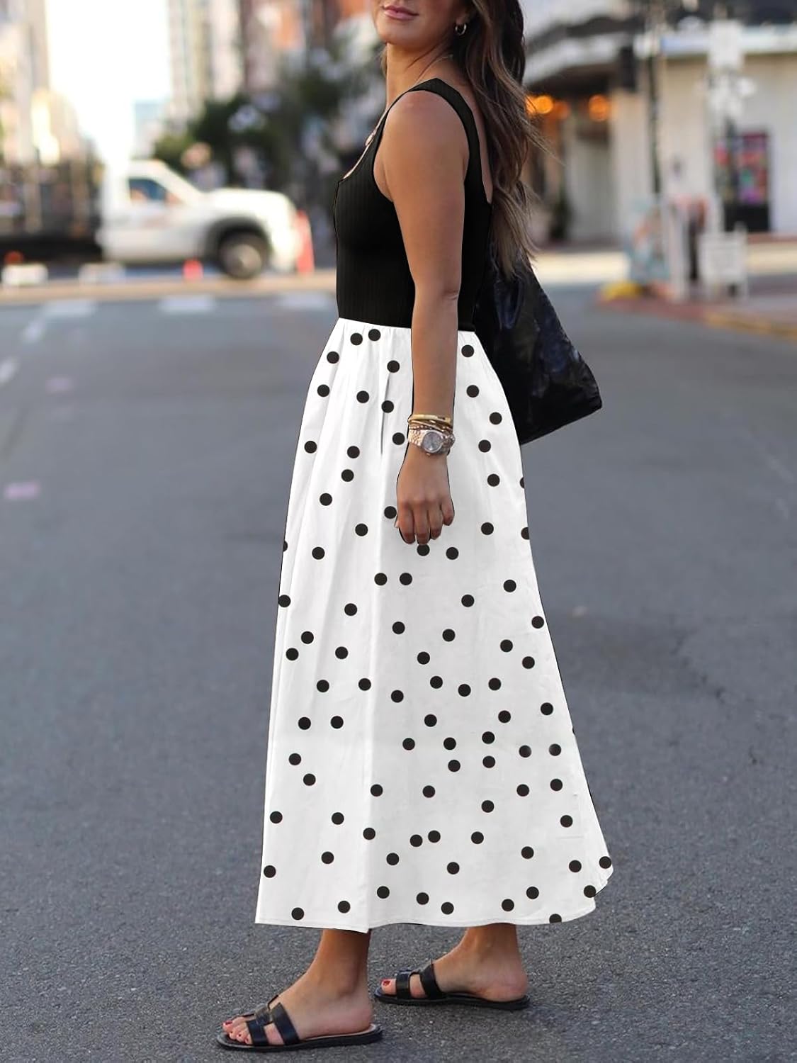 Women's Maxi Dress Summer Sleeveless Swing Sundress Casual Loose Tank Long Dresses with Pockets - Image 5