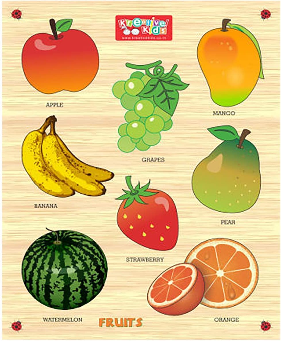 Zitto Wood Fruits Educational Puzzle Toy for Kids, Multicolour