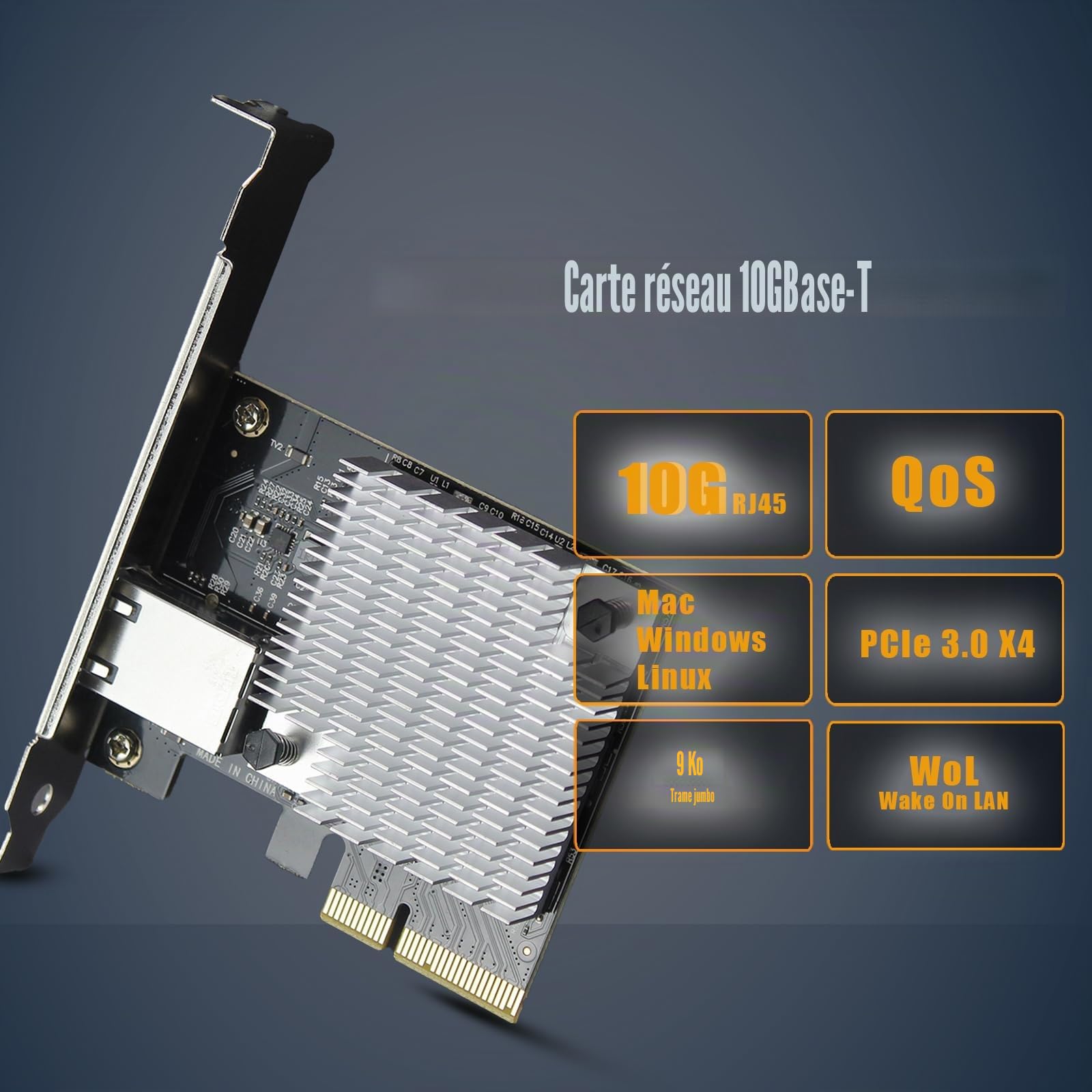 GLOTRENDS ST7357 Carte réseau 10Gb RJ45 avec contrôleur Marvell AQC107