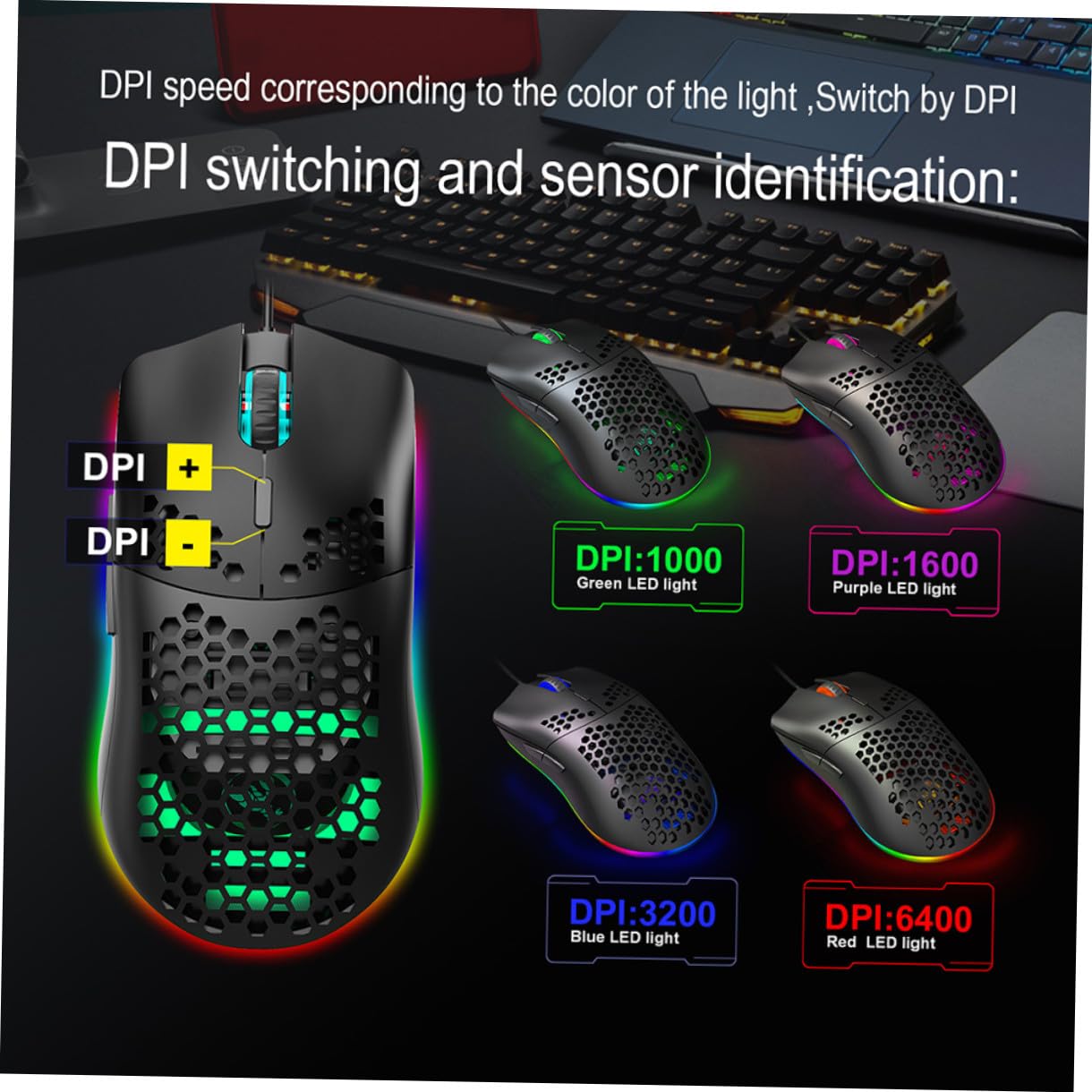 Hemobllo Mouse Rgb Tasti Illuminazione Programmabile Design Ergonomico Dpi Regolabile Fino Per Uso Professionale