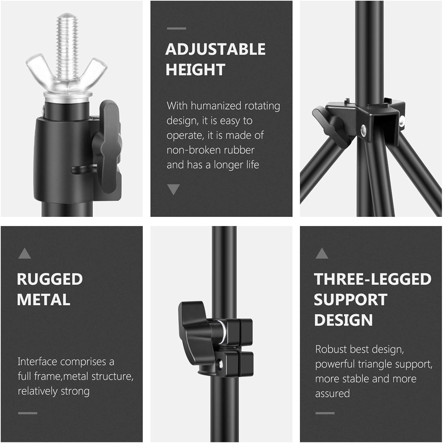 Neewer 60x70cm T-Shape Backdrop Support Stand: 15-27.6 inches Height Adjustable Tripod Stand and 24 inches Width Crossbar with 2 Packs Heavy Duty Background Clamps for Photo Studio or Video Photograph