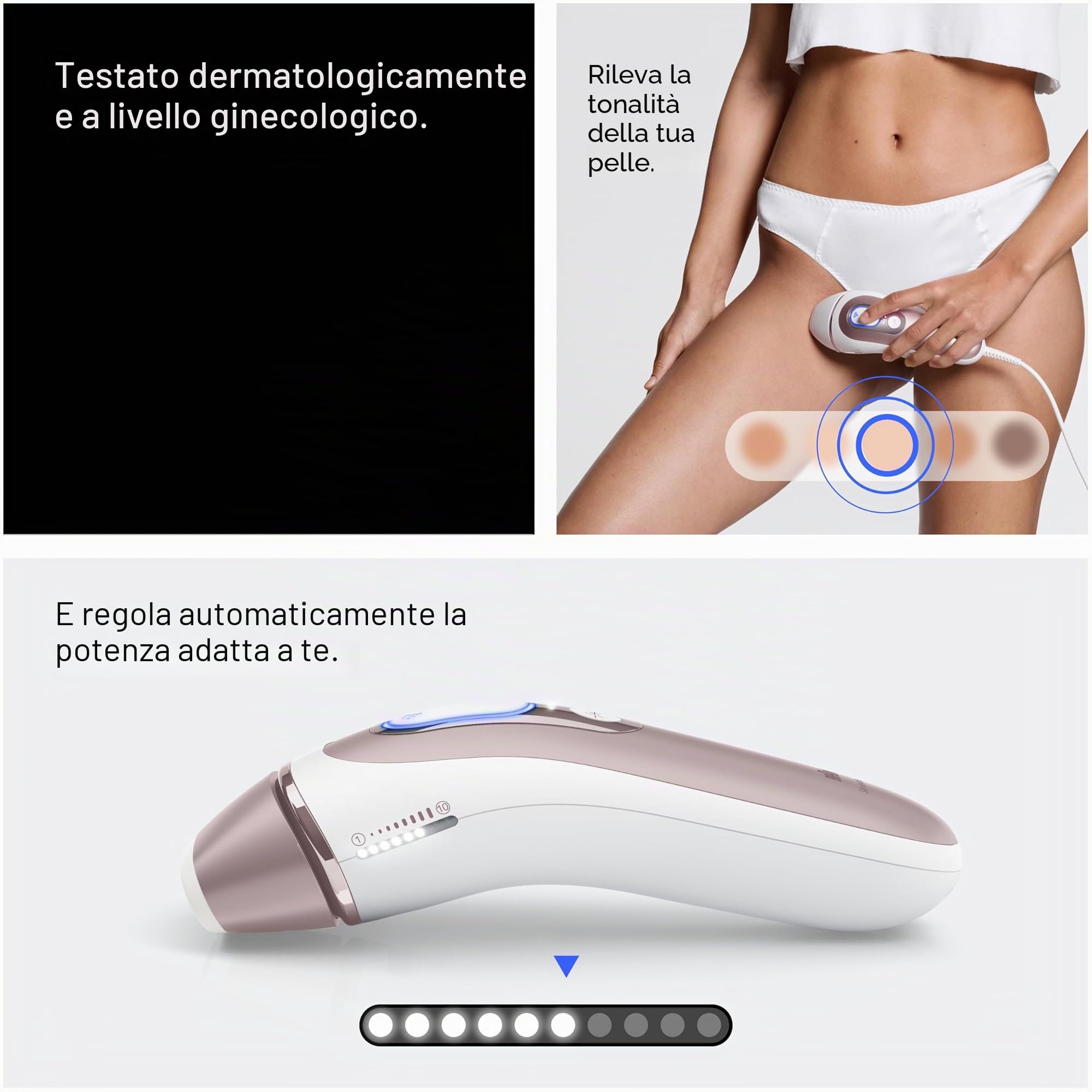 Braun Dispositivo di depilazione IPL a lunga durata per donne e uomini, Skin i·Expert, w/Free App, Vanity Case, Venus Razor, 2 testine intelligenti, trimmer viso Venus, alternativa per la depilazione
