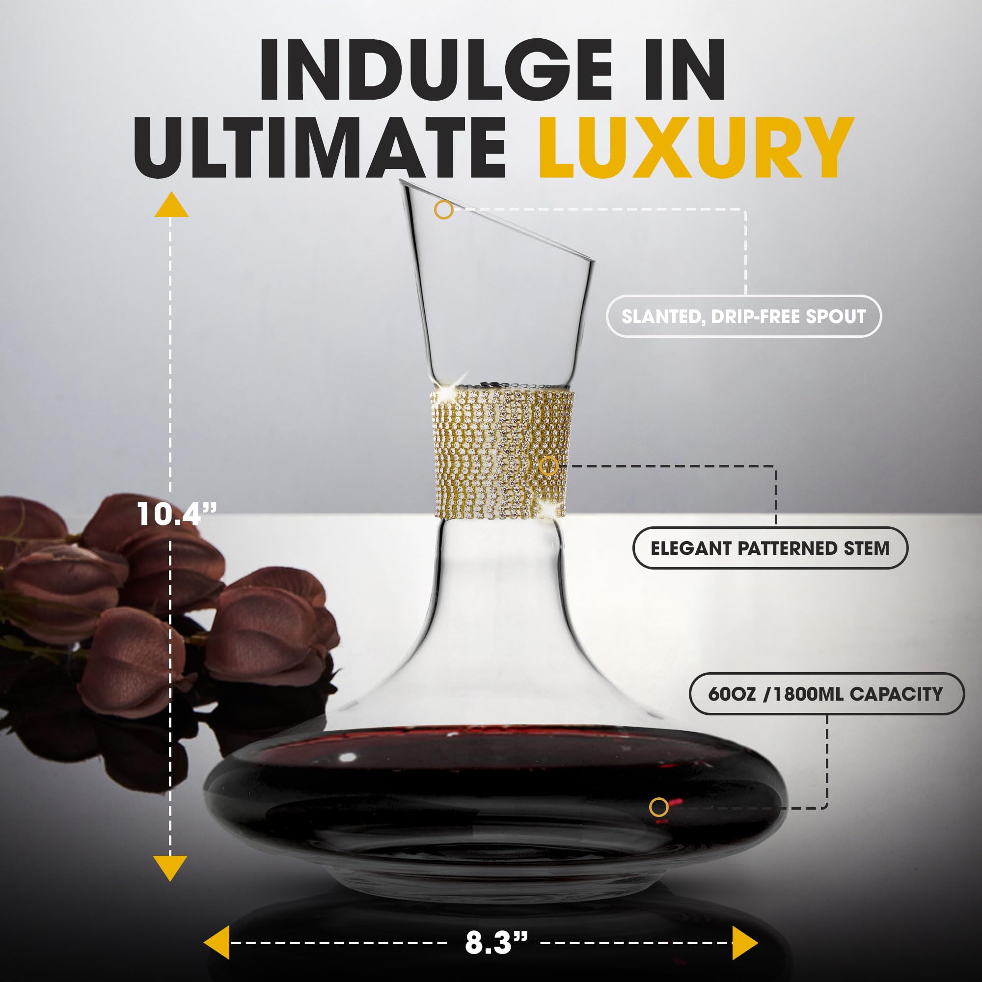 Amazon | Berkware 赤ワインデキャンタ - 豪華なワイドベース