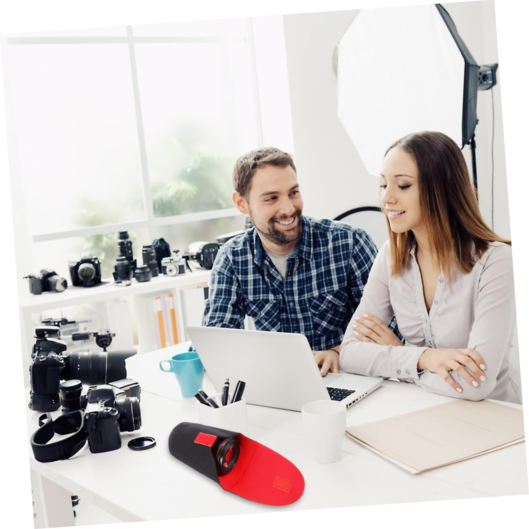 2 Series Bolsa Protectora De De Cámara Y Resistente Estuche De Neopreno para Lentes De DSLR Accesorio Fotográfico Compacto Y 5 Piezas*2