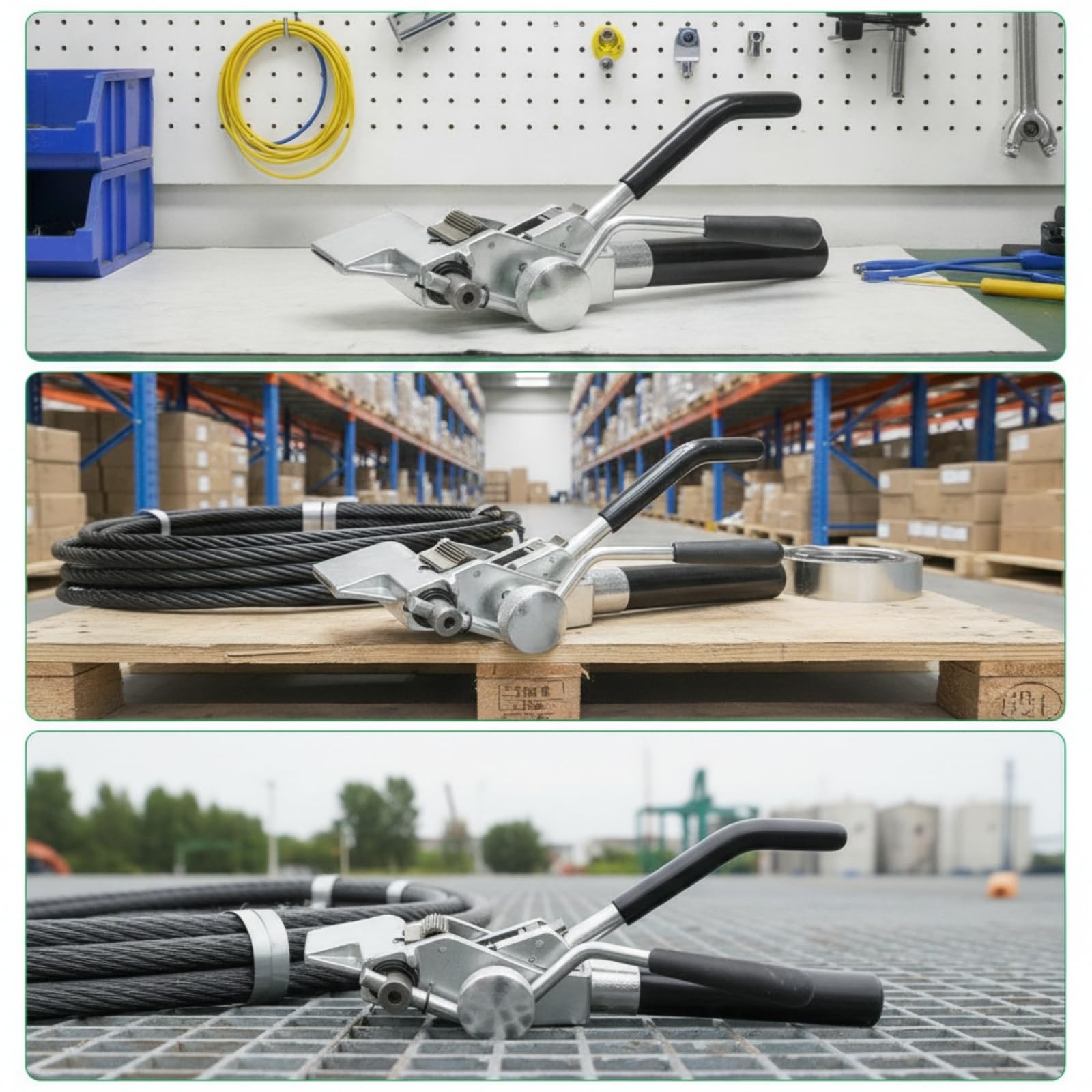 Outil de Tension de Bande Acier Tendeur Sertisseuse Coupe-bande Pince Outil pour Feuillards Acier Levier Ergonomique Mécanisme Fiable Usage