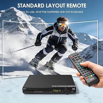 1080P Full HD Blu-ray DVD Player for TV/Projector,HDMI/AV/Coaxial Outputs | Home Theater Blu Ray Player Support Region A/1 Blu-ray Discs,CD DVDs VCD,Dolby Digital DTS,Max 128G U Disk 16T HDD Playback