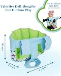 BABESIDE Doll Bike Seat for 12 Inch Dolls, Dinosaur Doll Carrier for Kids Bike and Scooter, Baby Doll Accessories for Outdoor Play, Doll Bicycle Seat Gift for Girls Age 3+