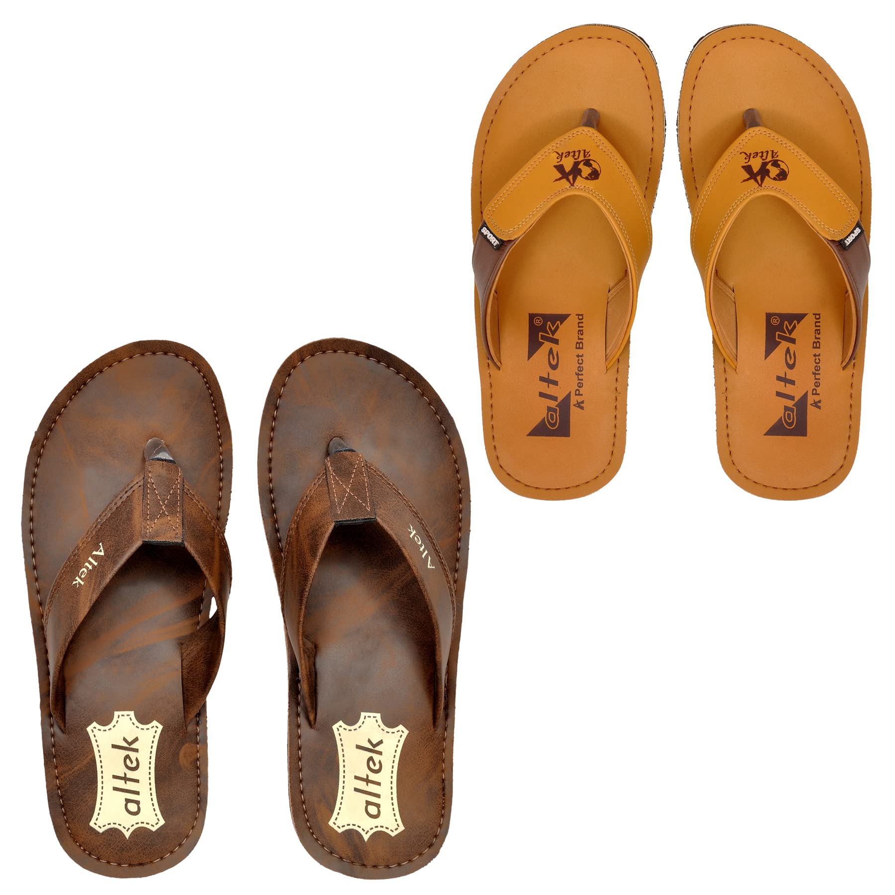 ALTEK Mens Flip Flop Slippers Rexine Rubber Chappal - 6 UK (Pack of 2 Pair) COMBO_2_1447_14127_TAN_160_6 (B0BWXTF1Q9) Amazon Price History, Amazon Price Tracker