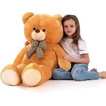 Big Teddy Bear 4ft Plush Giant Teddy Bear Jumbo Stuffed Animal Big Teddy Bear Big Stuffed Animal Bear Birthday Halloween Christmas Brown 47"