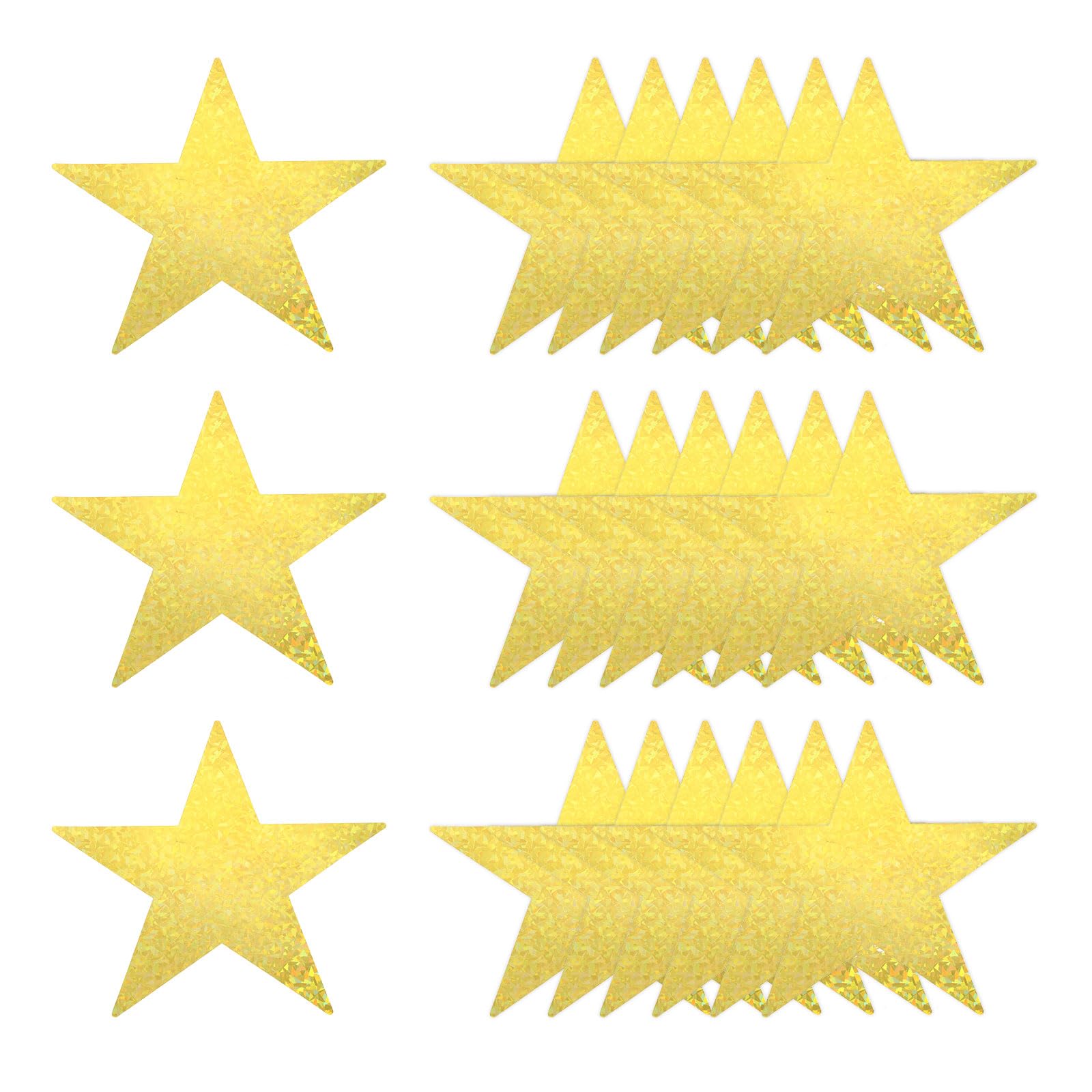 QUARKZMAN Doppia Stampa Stelle Di Carta Confetti 24Pz 6" Laser Oro Decorazioni Per Bacheca