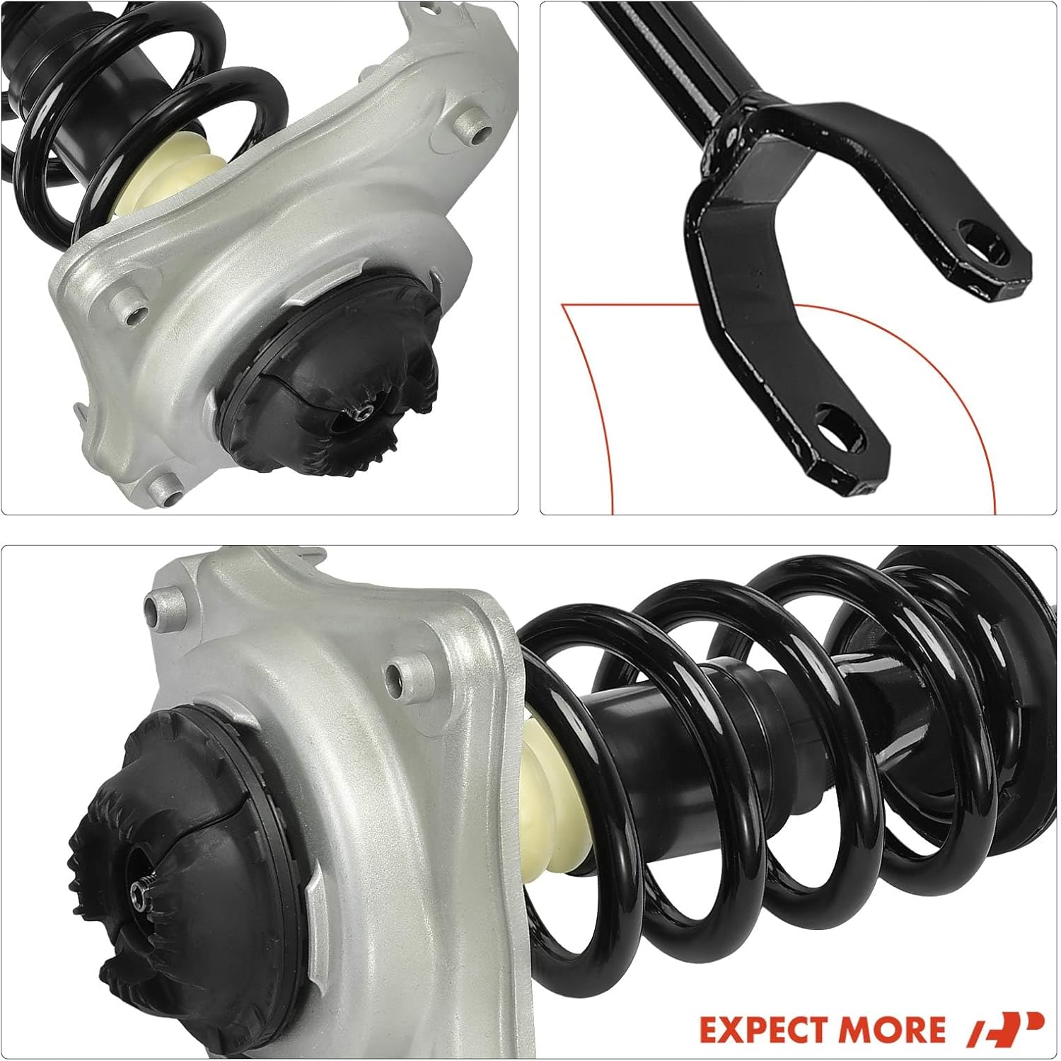 A-Premium Front Pair (2) Complete Strut and Coil Spring Assembly Compatible with Audi 2006-2011 A6, 2005-2011 A6 Quattro, 2.8L 3.0L 3.2L 4.2L