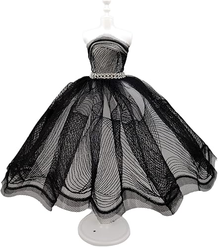 Miniatura 5 de Vestido de ballet tutú de moda para muñecas de 11.5 pulgadas, accesorios de muñecas de 16, falda de 3 capas con diamantes de imitación, vestido de