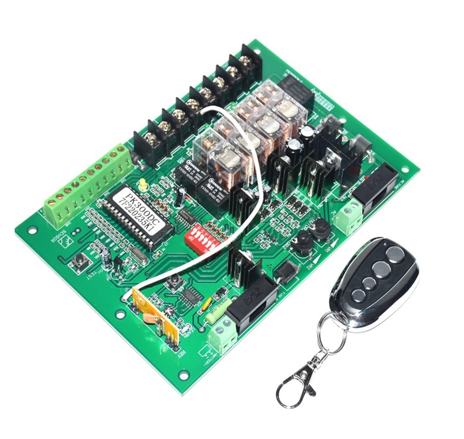Elektrischer TüRöFfner, 24VDC Swing Gate Opener Control Unit Motherboard Motor Controller Platine Karte for Solar 24VDC Swing Gate Motor Opener(1 remote control kit)