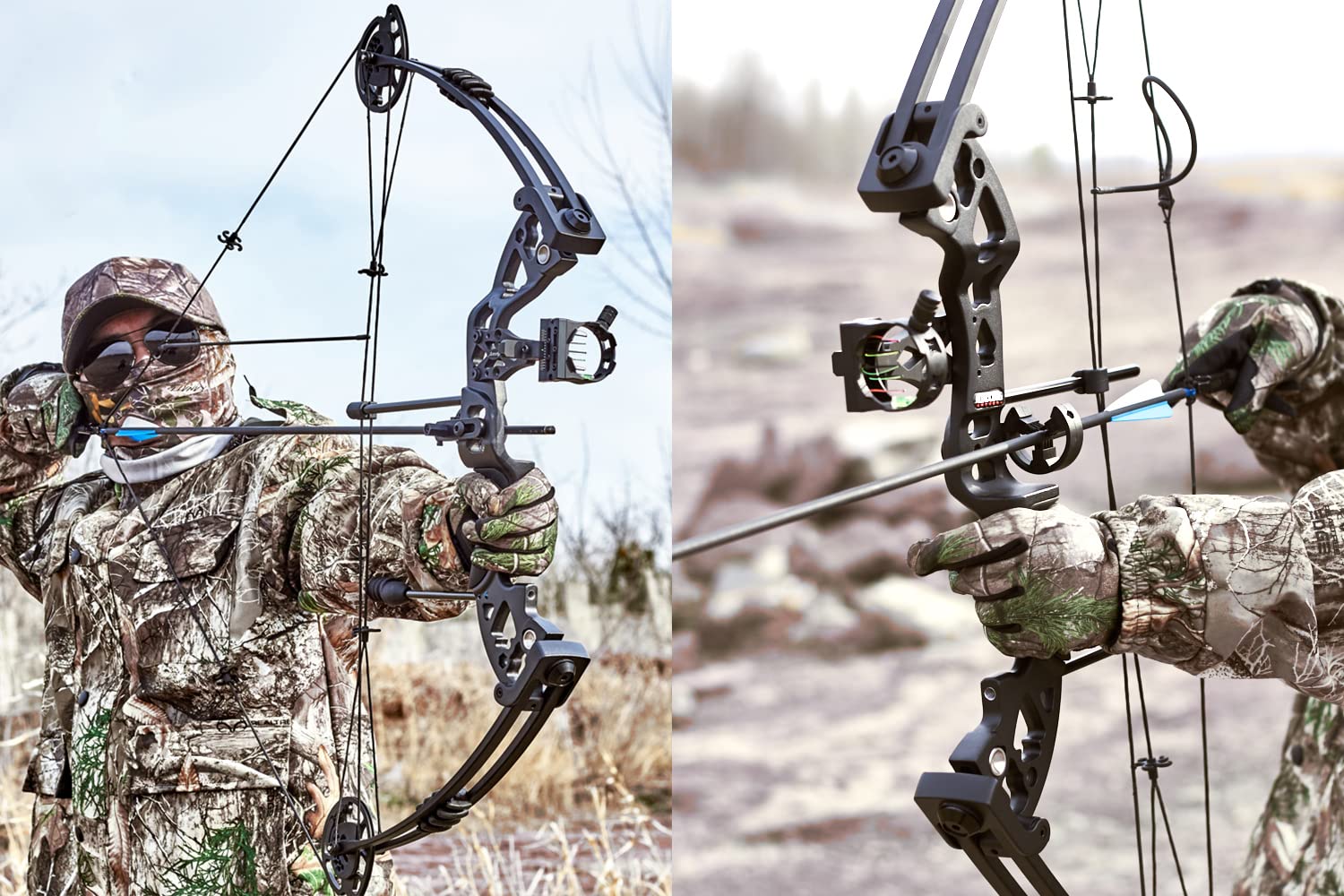 wolfman Arco Compound Set Adulto 30-55 LBS Arco da e Pesca con L'Arco Freccia e Arco Composto Set Arco per Tiro con L'Arco Bersaglio Tiro Pratica Mancini Destrorsi