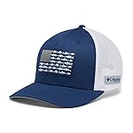 Columbia Unisex PFG Fish Flag Mesh Ball Cap - Mid, Carbon/White/Cool Green, Large/X-Large
