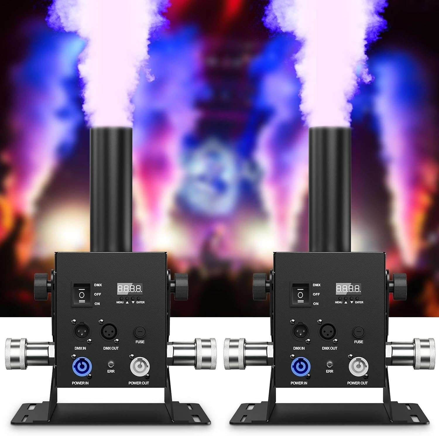 Wytwornice mgły scenicznej CO2, cyfrowe sterowanie DMX o mocy 250 W, 6-kanałowa armata LED CO2 z wężem gazowym o długości 6 m