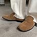 ZQW Tabi Shoes for Men Women Suede Loafers Leather Slip On Split Toe Comfortable Flat Dress Shoes for Casual Office Business Wear (Light Brown,8.5)
