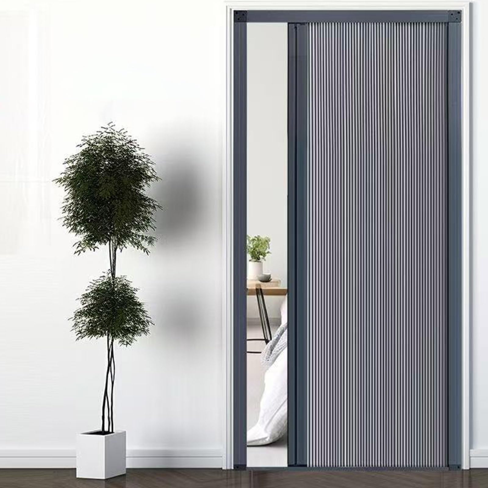 Nevthar Retractable Shower Door with Handle,Room Divider Folding Door Folding,Sliding Accordion Internal,Waterproof and Heat Insulation,with Accessories,No Drilling,for Utility Room/Bedroom/
