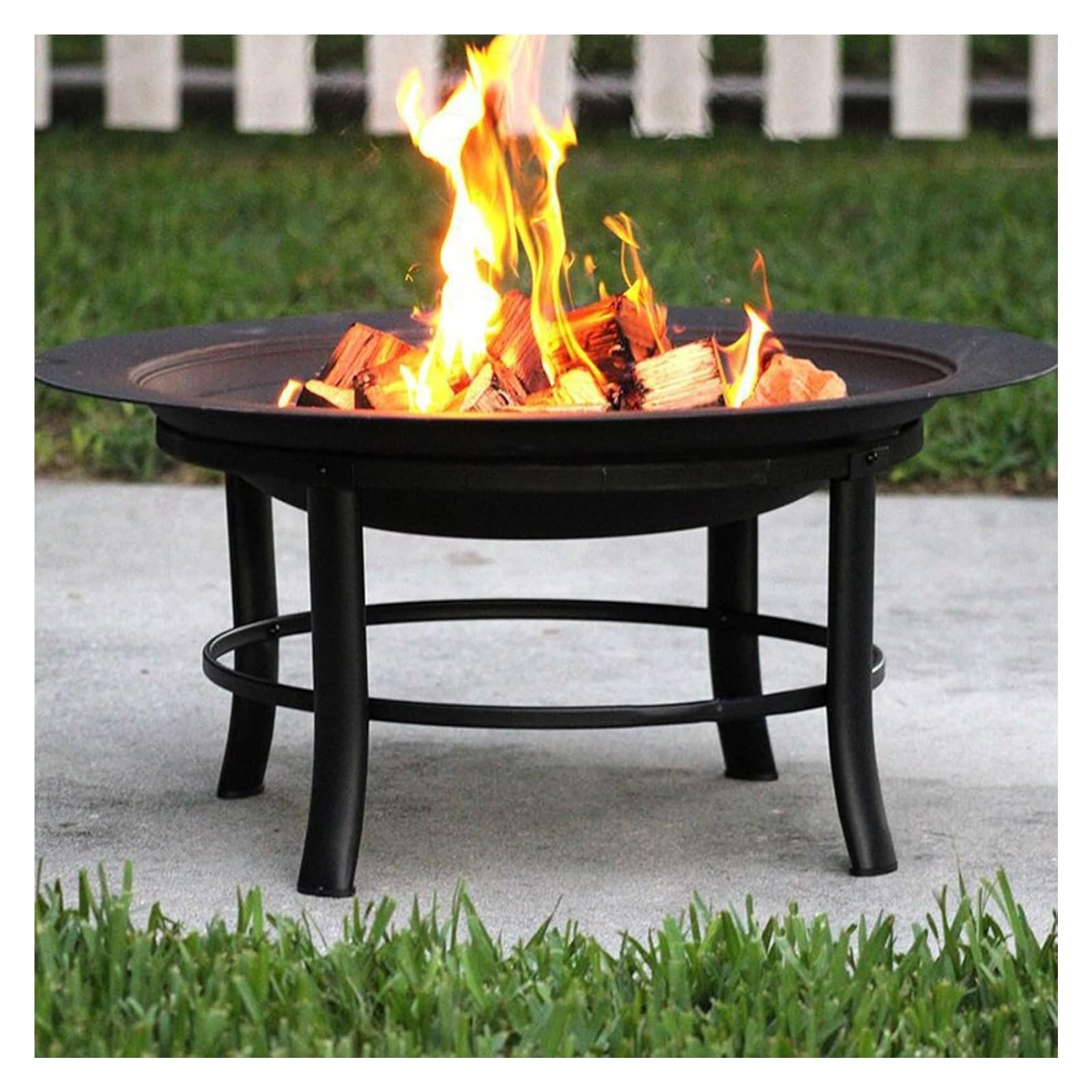 Foyer sans fumée pour brûler en plein air, tonneau de combustion avec vasque, couvercle en maille, filet inférieur et râteau pour l'élimination des déchets et chauffage d'hiver