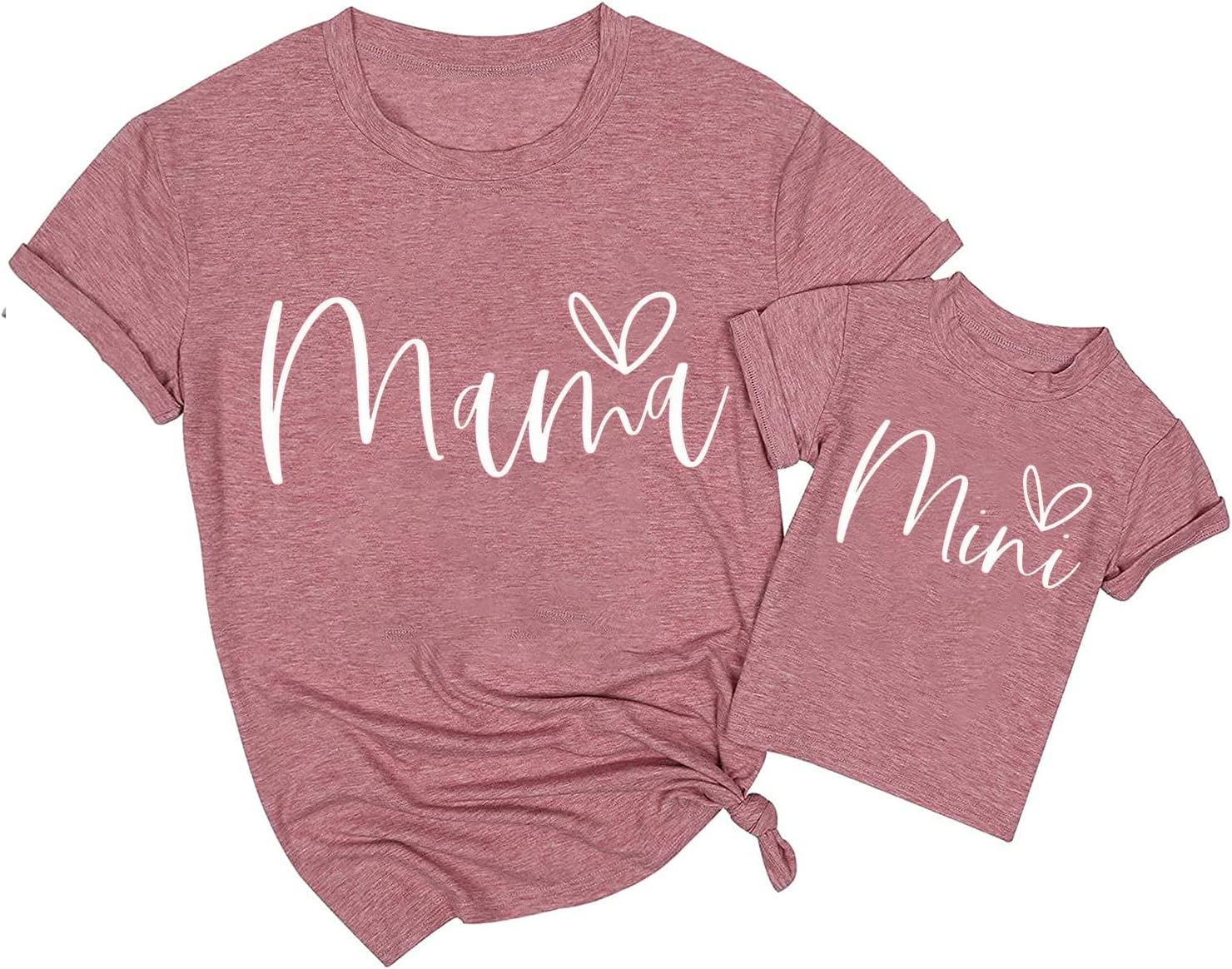 Mama and Mini Shirts Cute Love Heart Graphic Tshirt Mommy an...