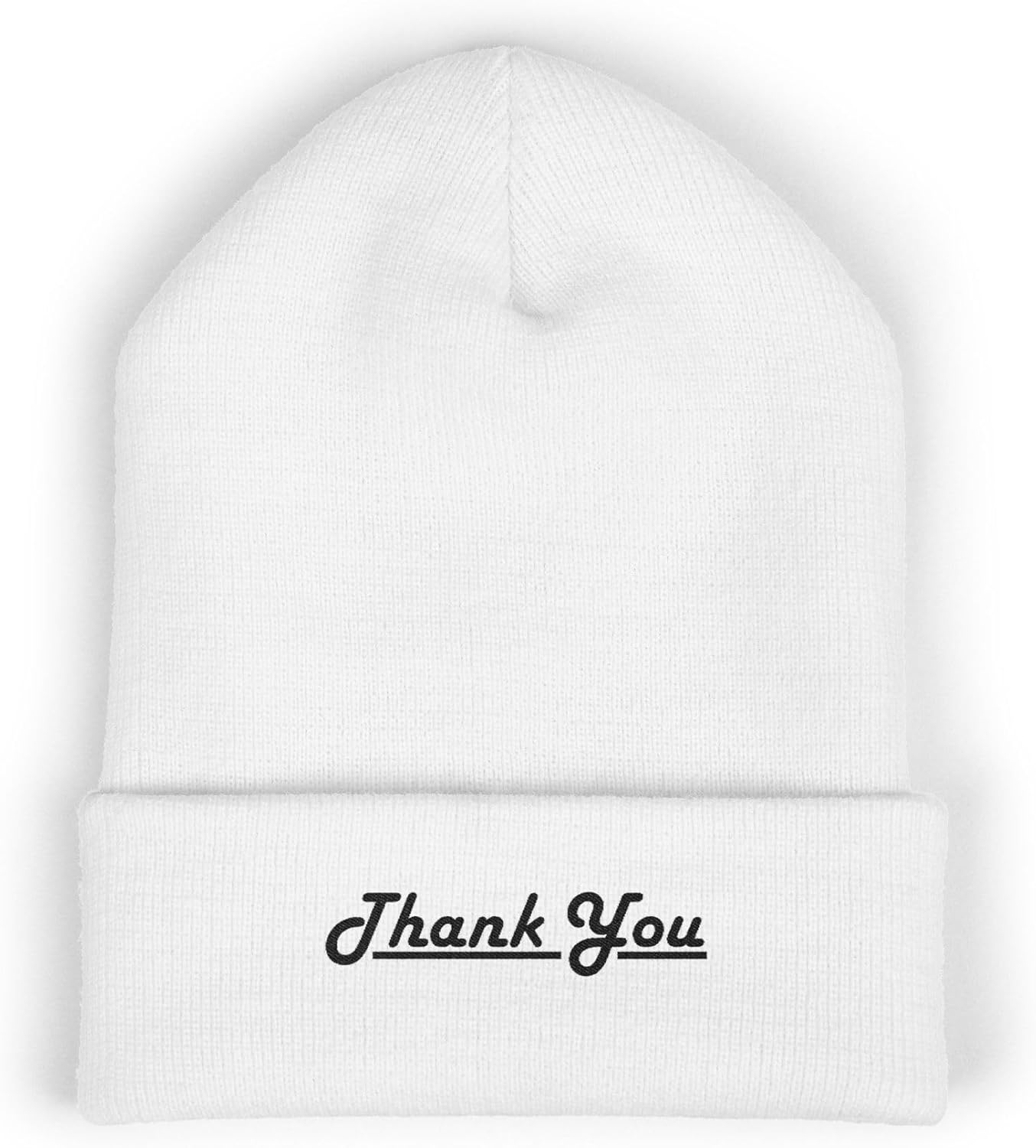 Premium Classic Cuffed Beanie Hat Gift with 'Thank You' Embroidery Message