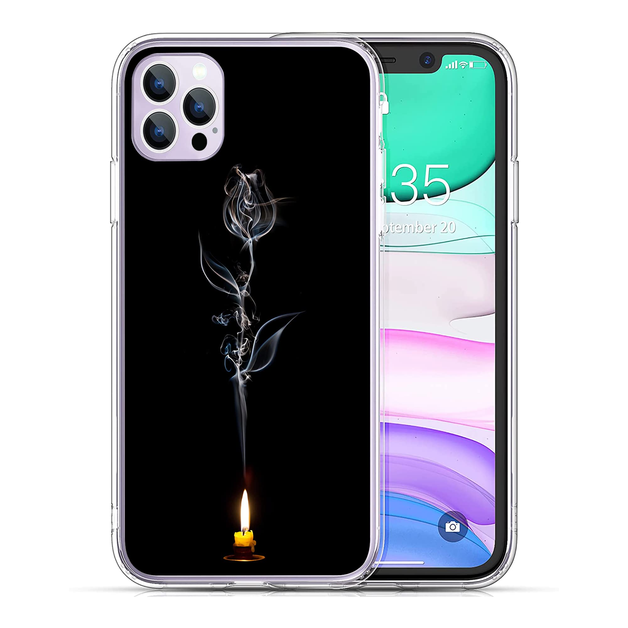 Compatible for iPhone 14 Case, Abstract Smoke Rose Mysterious iPhone Case Shockproof Protective Clear Soft TPU Case Gift for Girls Women