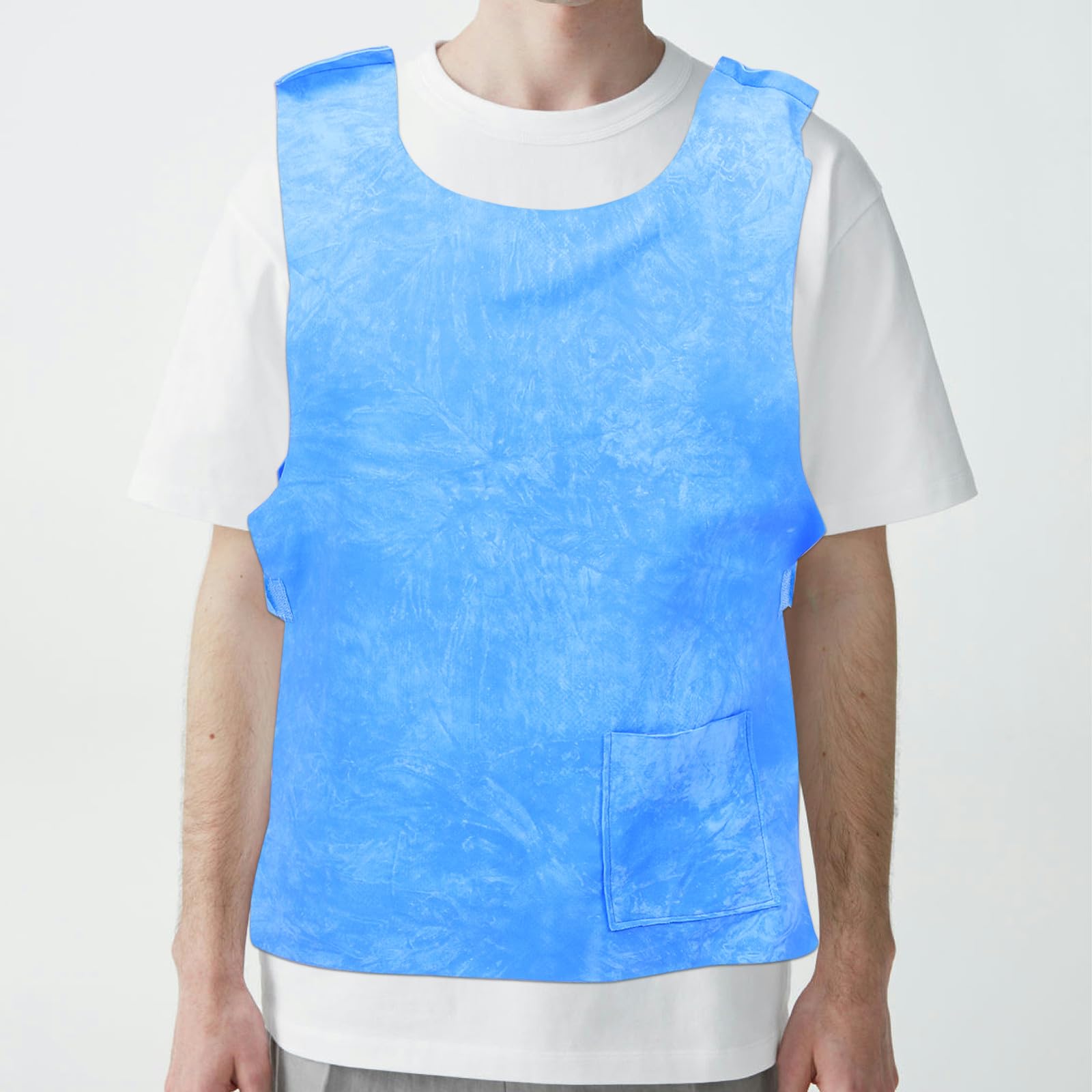 Gilet Rinfrescante da Esterno per Uomo e Donna, 60X40X0.3Cm, Assorbimento Acque Leggero, per Viaggi e Lavoro in Condizioni di Caldo, Blu