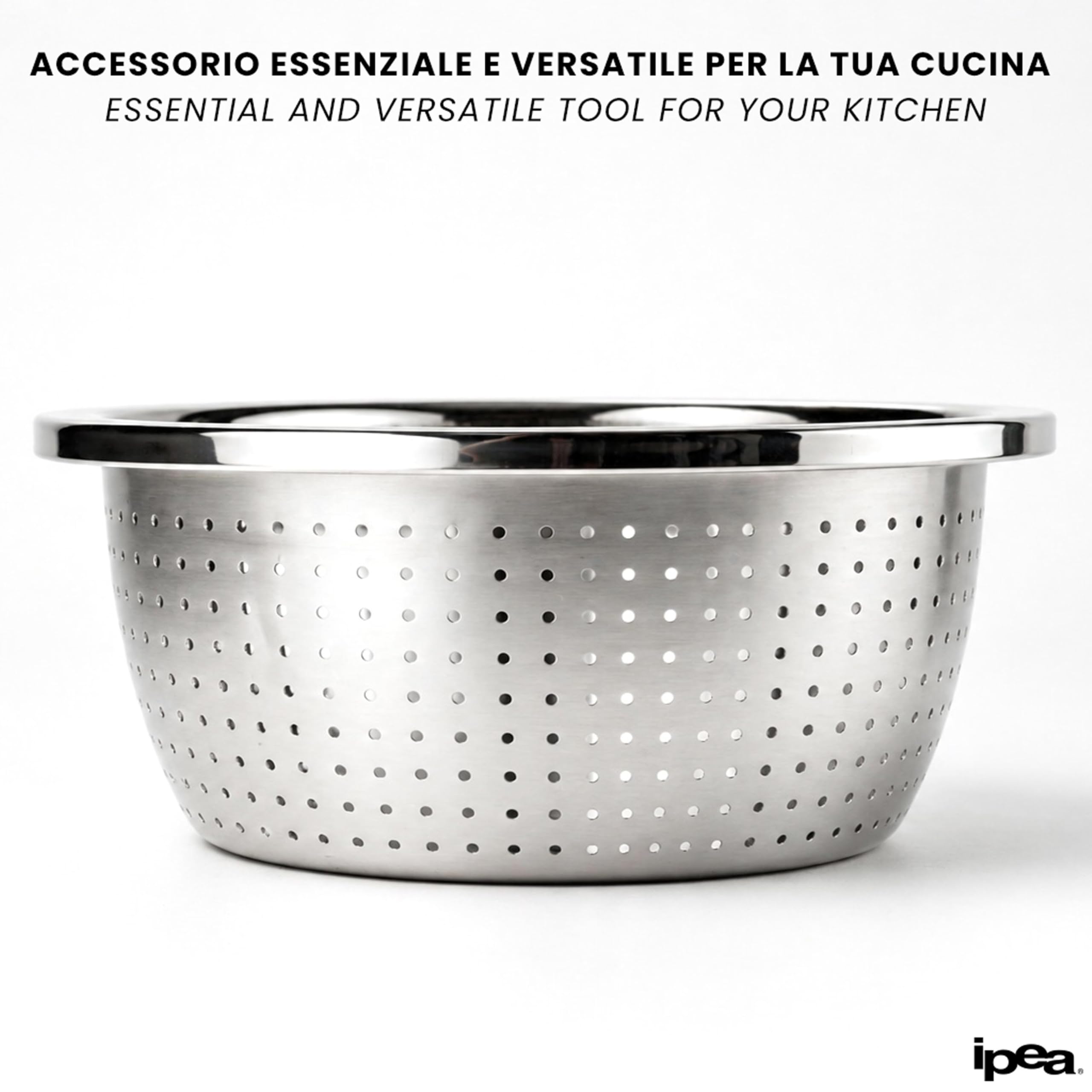 Scolapasta 24 cm Acciaio Inox Professionale - Colapasta per Pasta e Verdura - Lavastoviglie