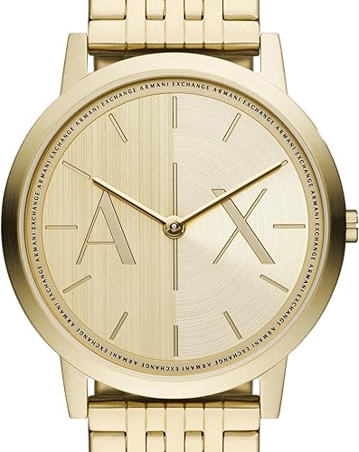 Miniatura 6 de Armani Exchange Reloj de pulsera de acero inoxidable con dos manecillas en tono dorado para hombre (Modelo AX2871), Oro