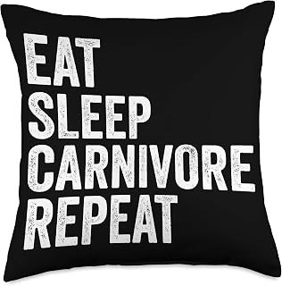 Carnivore Eat Sleep Repeat Diet Meat Eater Keto Throw Pillow