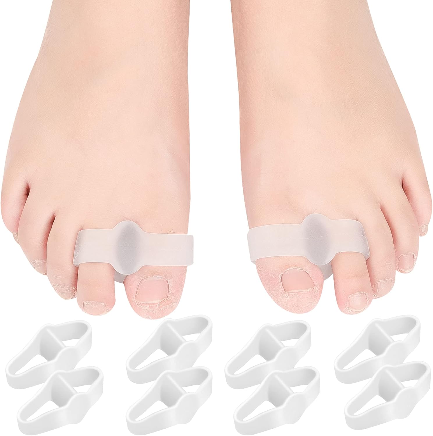 DYKOOK Bunion Gel Toe Separator Toe Separators with 2 Loops 10 Pack Bunion Corrector for Women