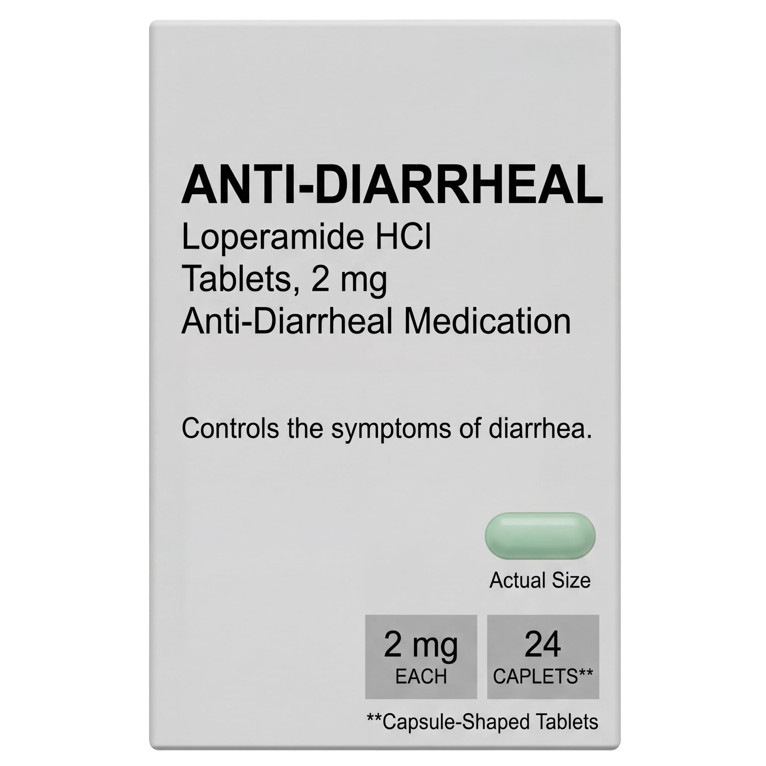 Υγιεινό Πλεόνασμα Ικανό Anti-Diarrheal Loperamide HCI 2 mg 24 Caplets και Vital Volumes Συμβουλές Κάρτα