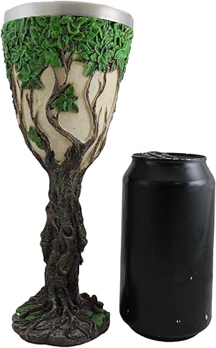 Miniatura 7 de Ebros Gift Mitos y leyendas Forest Spirit Greenman Ent Deidad con árbol de la vida escultórico copa de vino copa de cáliz 6 onzas