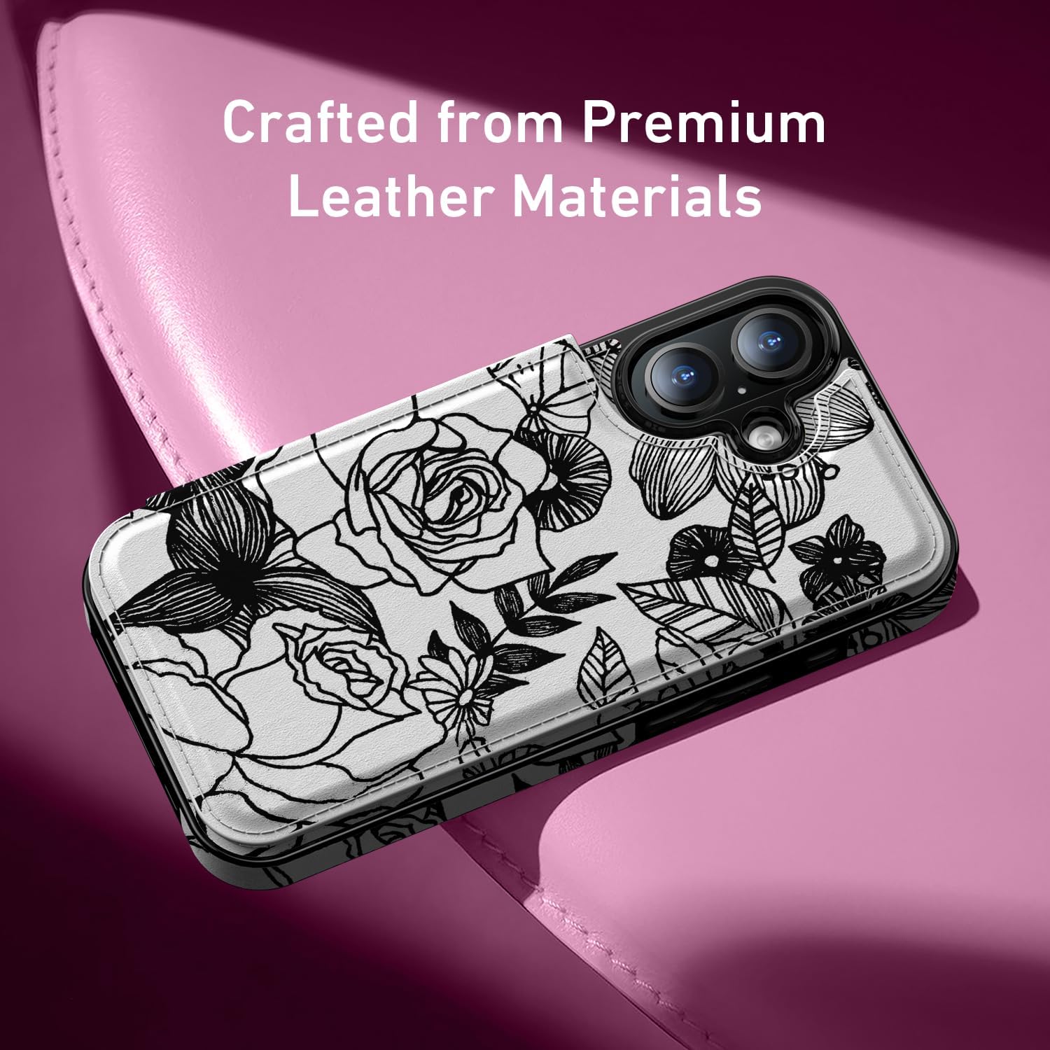 FUNMIKO for iPhone 16 Plus Wallet Case, Card Holder, RFID-Blocking image 4