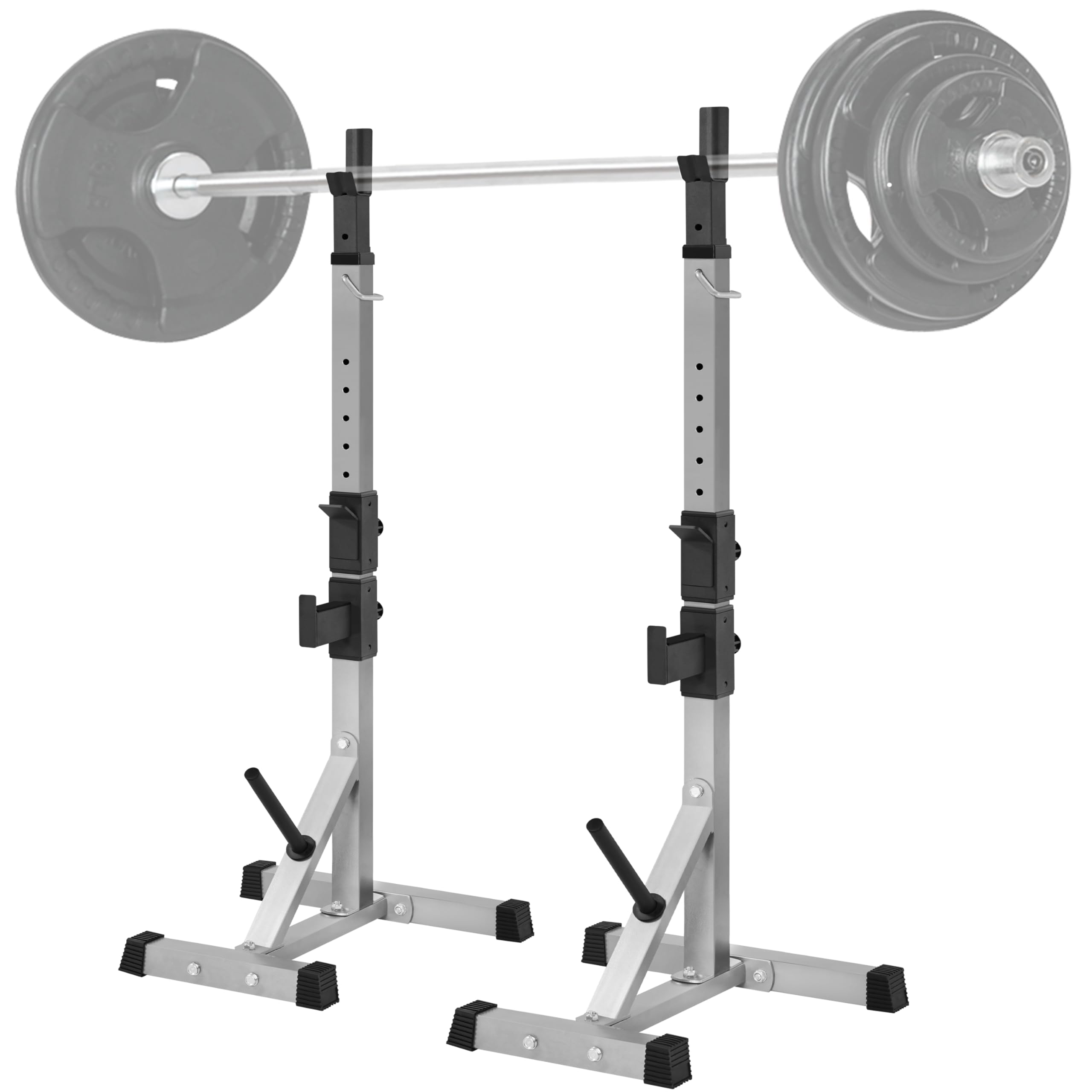 Yaheetech Rack da Squat Regolabile Coppia Rastrelliere Porta Bilancieri Supporti per Bilanciere Squat Rack Squat Supporto Bilanciere a Palestra Casa Ufficio Altezza 135-190cm Max 300 kg Nero