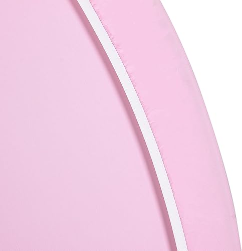 Miniatura 4 de Telón de fondo redondo de tela para fotografía de fiesta, cumpleaños, boda, baby shower, decoración del hogar (7.2 pies, rosa)