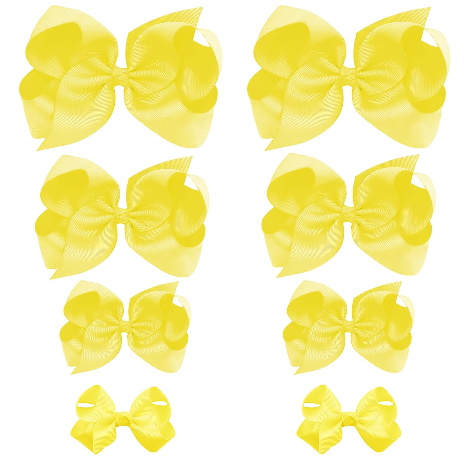Oaoleer Big Hair Bows for Girls 12 PCS 6" White Grosgrain Ribbon Large Boutique Bow Alligator Clips Hair Accessories for Toddlers Little Girls Kids