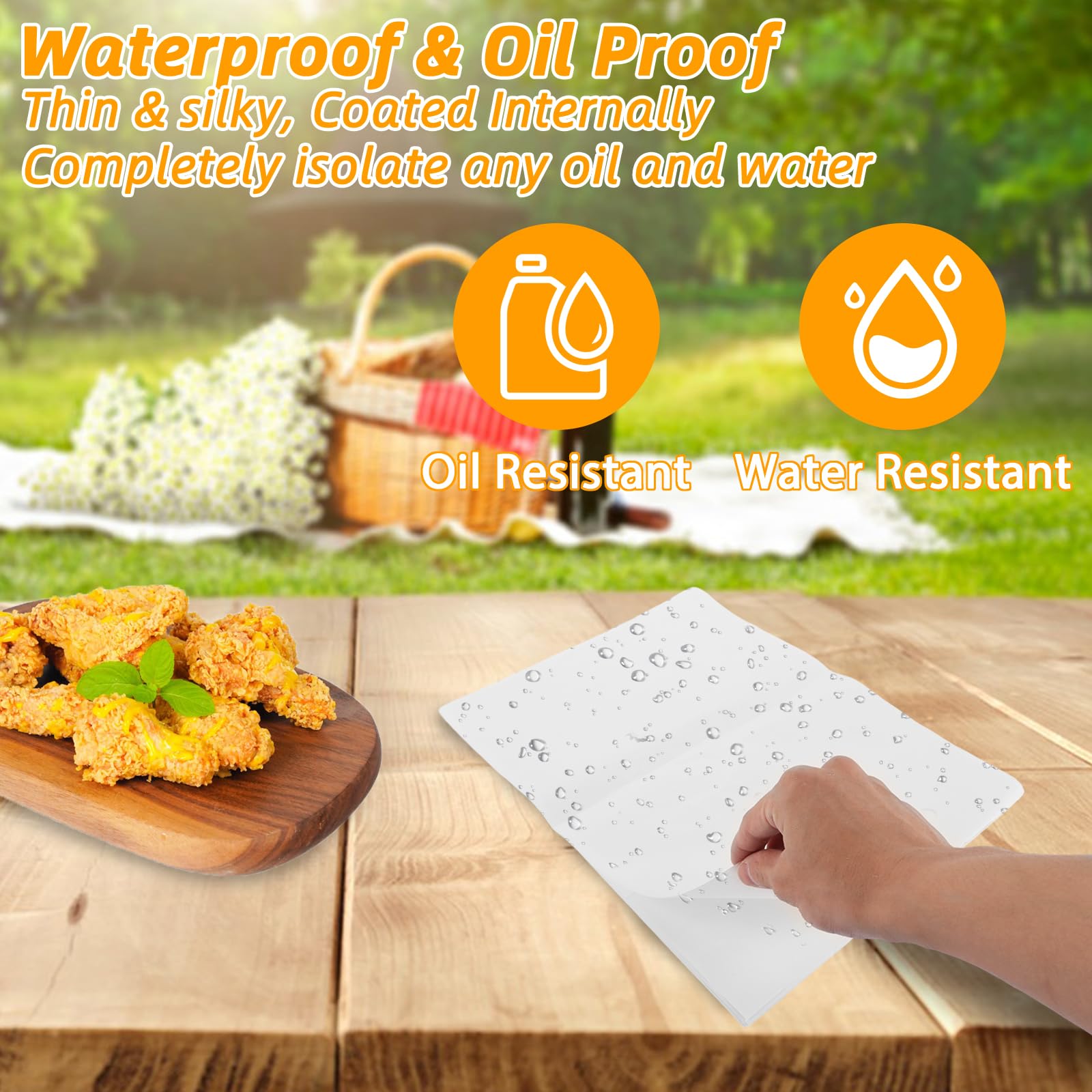 APACALI 500 Hojas de Papel de Mantequilla 28 x 38 cm, Antiadherente para Alimentos, Encerado para Hamburguesas, Sándwiches, Queso y Pan Blanco, Impermeable y Aceite | Papel de queso, papel encerado para alimentos, papel de mantequilla blanco, resistente a