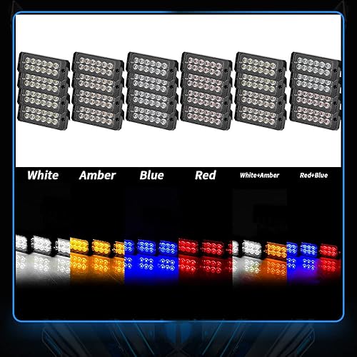 Miniatura 4 de Kit de luces de advertencia estroboscópicas de emergencia LED superbrillantes de 48 LED para automóviles, barra de luz LED de advertencia de peligro