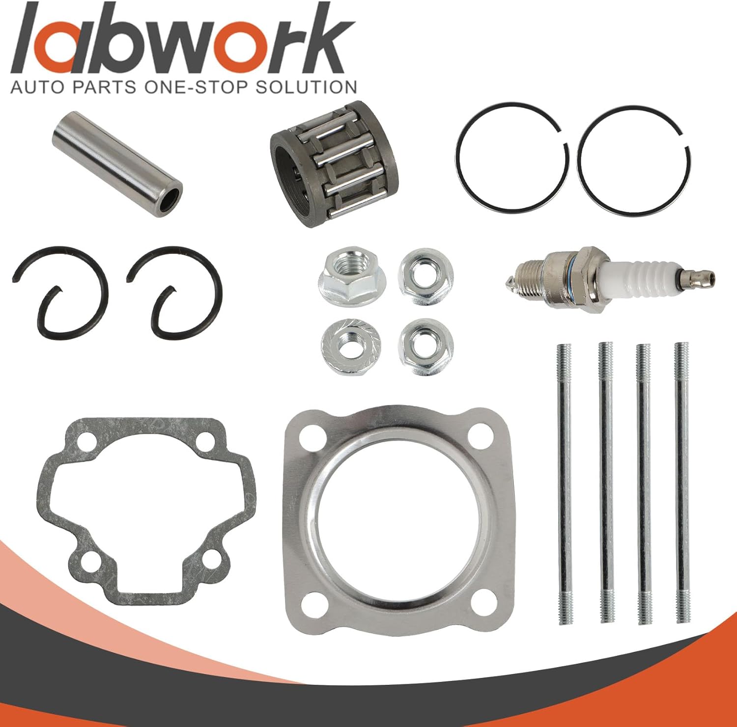 labwork 50cc Engine Piston Cylinder Head Top End Gasket Repair Kit Replacement for Yamaha PW 50 PW50 1981-2009