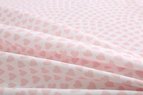 Miniatura 2 de Vonty Juego de sábanas para niños, tamaño individual XL, con estampado de corazón rosa, para niñas, de microfibra suave y ligera, fácil de lavar (1