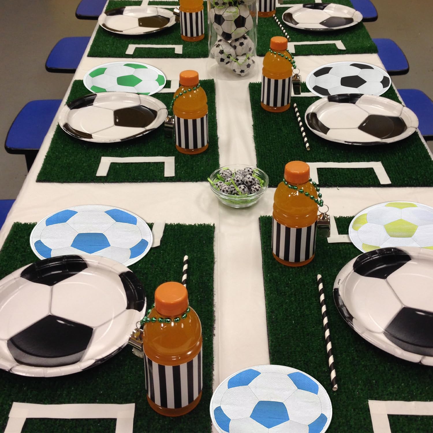 100 tovaglioli decorativi per feste di calcio, tovaglioli per feste di compleanno per bambini a tema calcio, eventi sportivi, forniture per feste di calcio, 33 cm