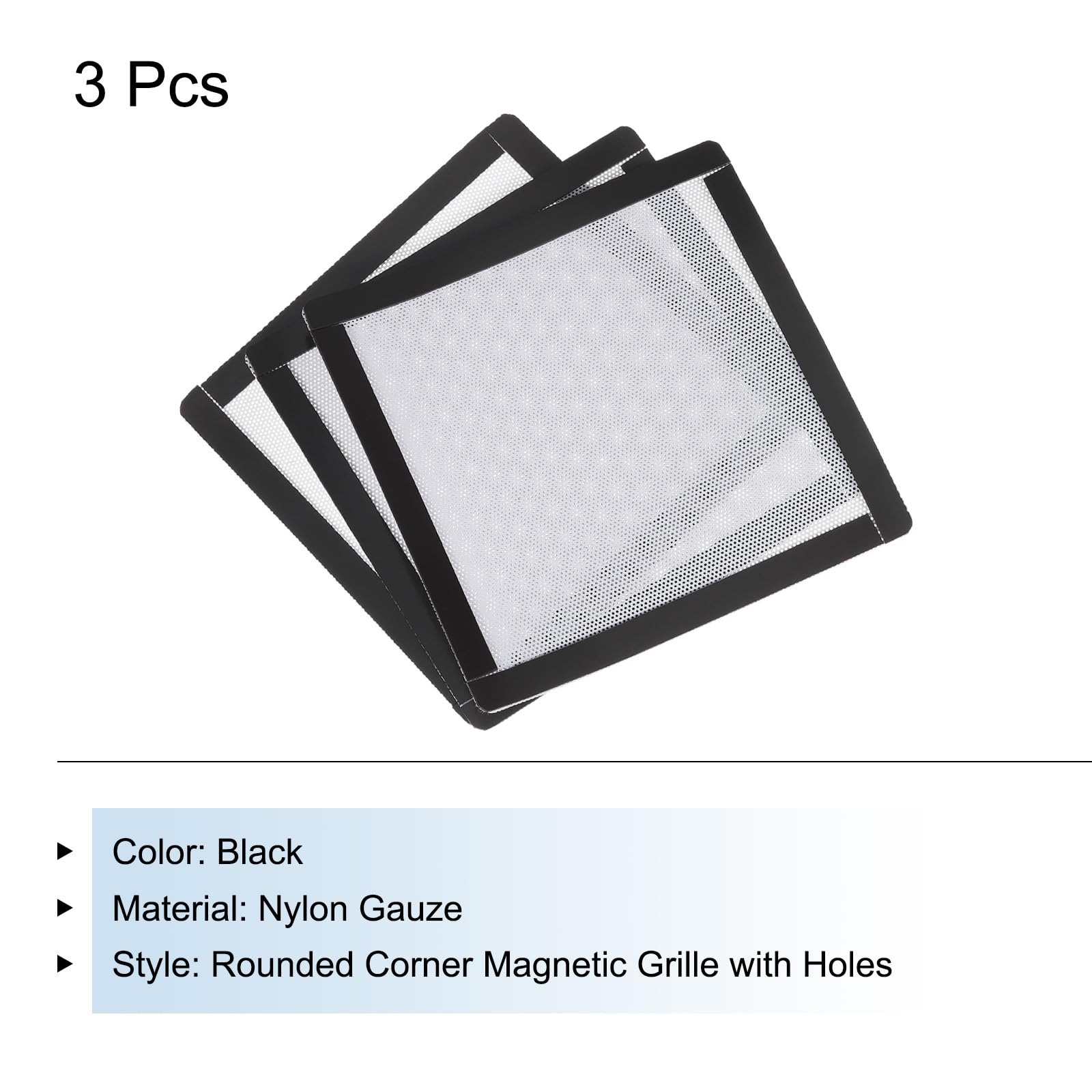 MECCANIXITY 3 filtros de polvo para PC, marco magnético de PVC de 150 x 150 mm, cubierta de malla a prueba de polvo, rejillas de ventilador para altavoces de chasis de computadora, color blanco