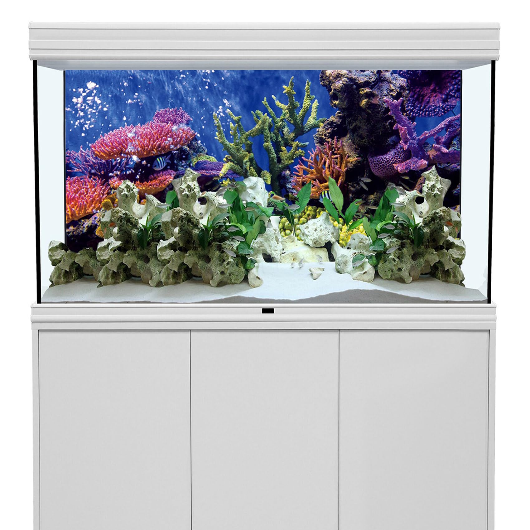 76x46cm Fondo de decoración de Acuario de Vinilo Duradero, telón de Fondo de póster de Tanque de Peces Submarino de Peces Tropicales de Coral - 3