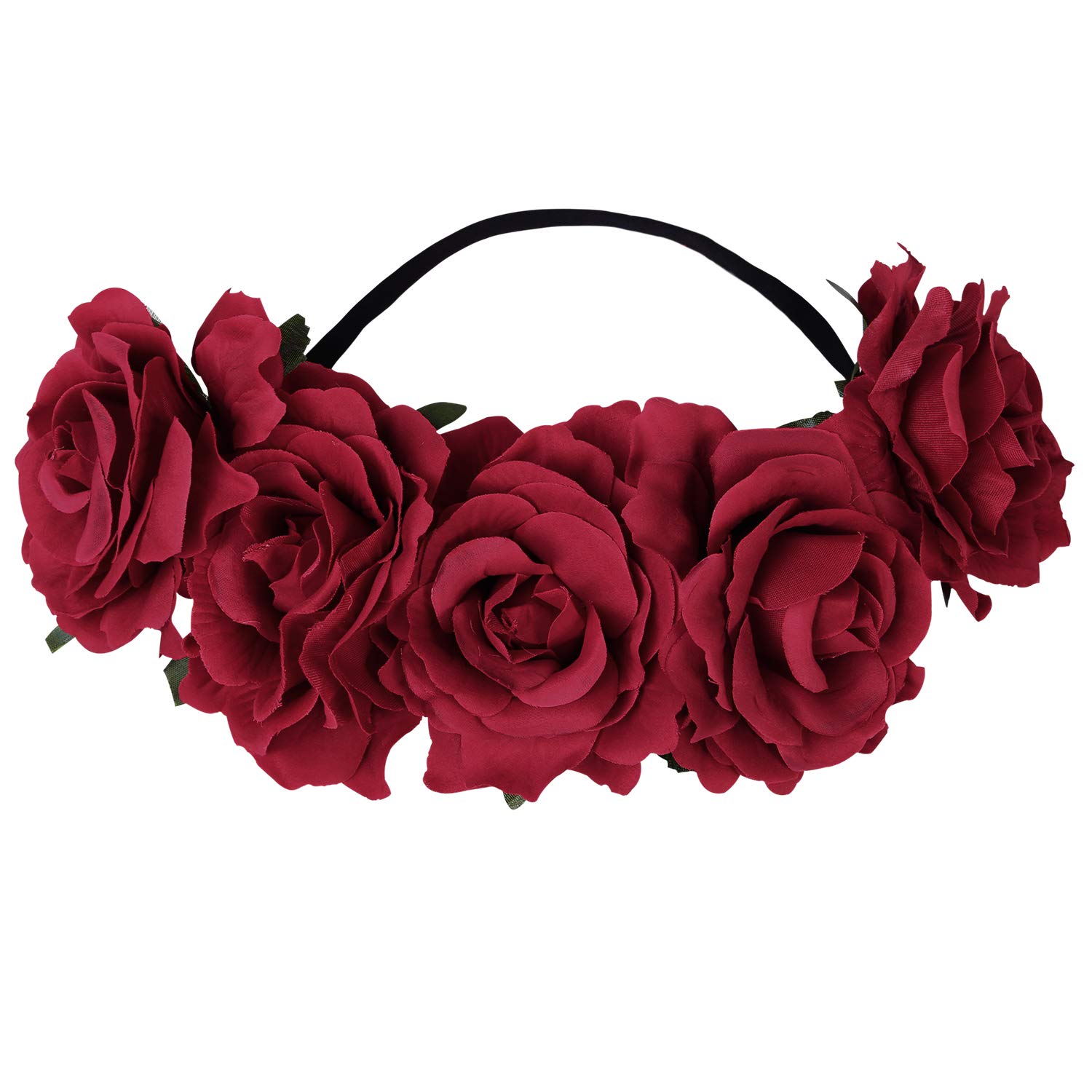 4 Kits Day of the Dead Sugar Skull Temporary Face Tattoo Makeup Tattoo for Men and Women with 1 Rose Red Flower Crown Headband for Halloween Costume - Image 7