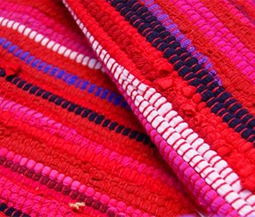 Miniatura 9 de Zeafeel Chindi - Alfombra de trapo, lavable a máquina, reversible, de algodón, tejida a mano, multicolor, a rayas, para dormitorio, sala de estar,
